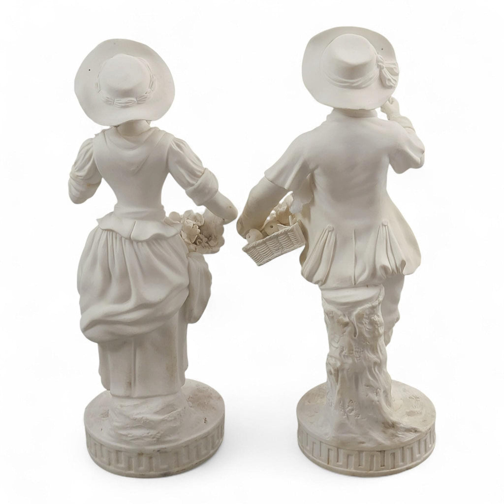 Rare Victorian Minton Parian Biscuit Figures “The Gardeners”, c.1845