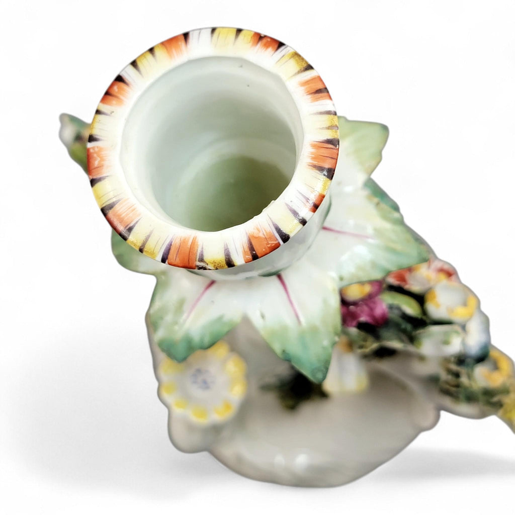 Georgian Derby Porcelain Candlestick “Dog and Birds”, c.1760