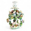 Georgian Derby Porcelain Candlestick “Dog and Birds”, c.1760