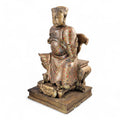 Early Chinese Temple Figure in Gilt & Polychrome, Seated Civil Official, South China c.1650