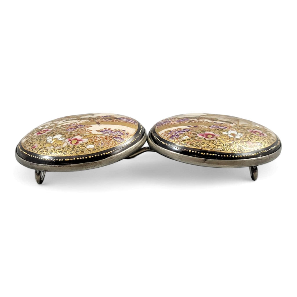 Japanese Kyō-Satsuma Silver Art Buckle, Kyoto, c.1890–1915