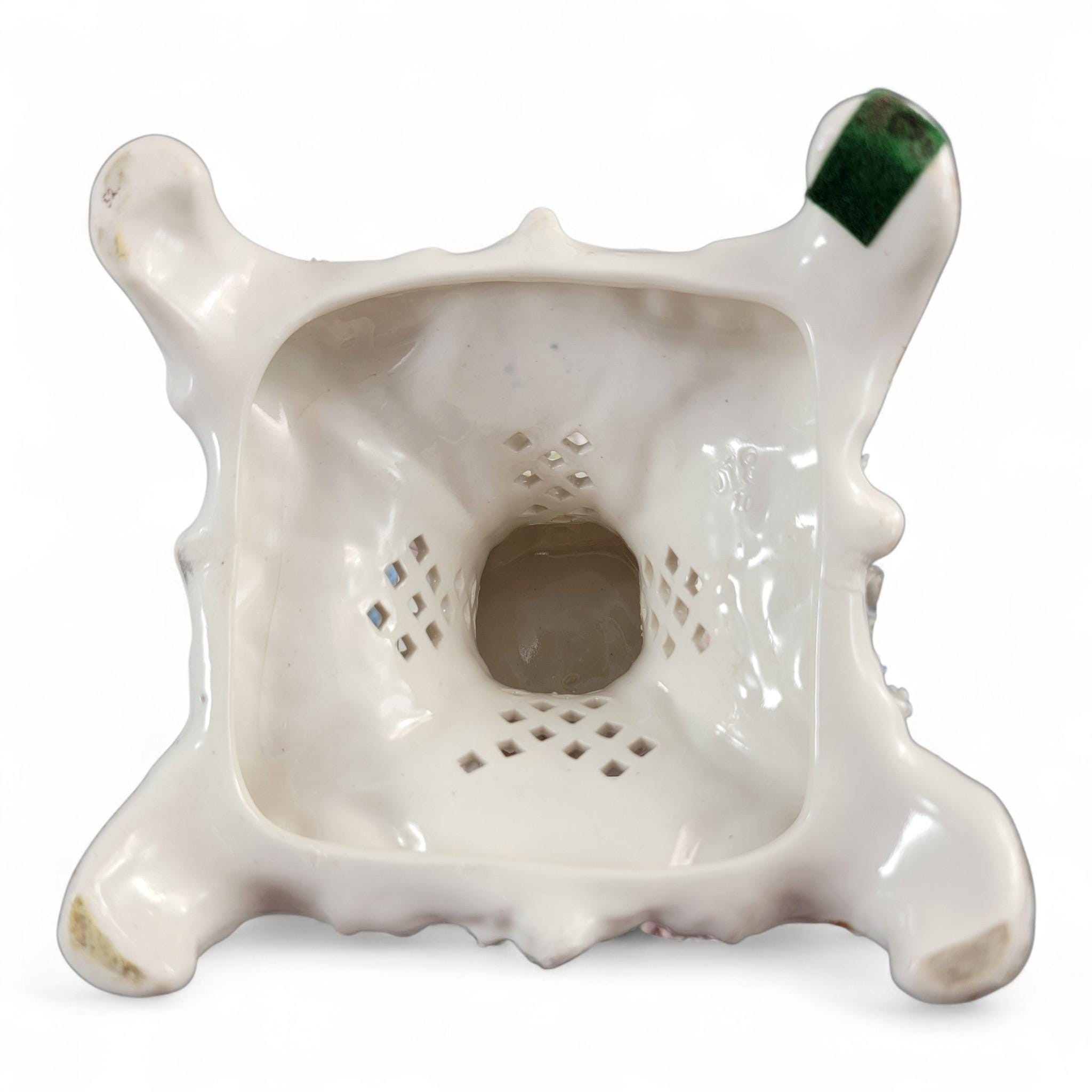 Antique Schierholz Plaue Flower-Encrusted Porcelain Centerpiece, c.1885