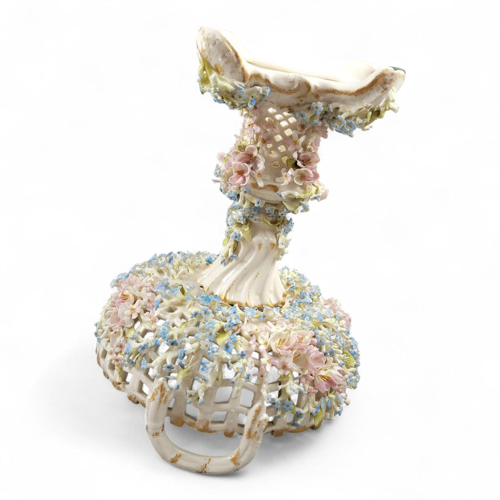 Antique Schierholz Plaue Flower-Encrusted Porcelain Centerpiece, c.1885