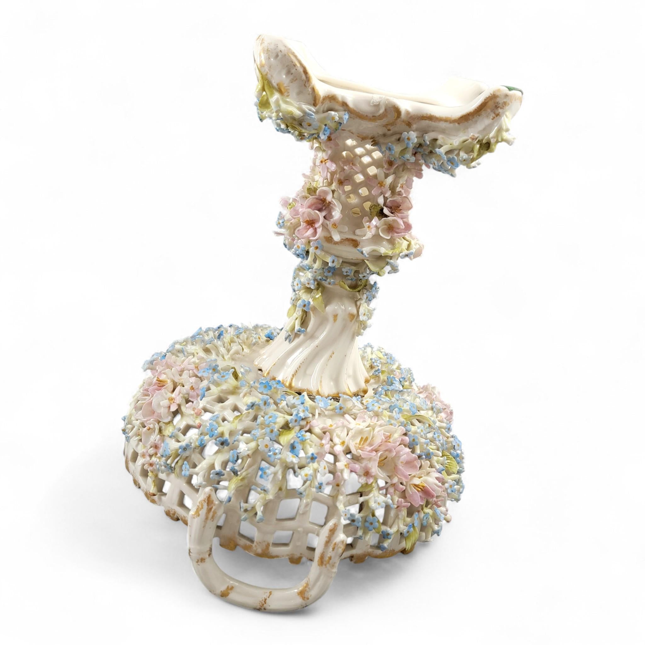 Antique Schierholz Plaue Flower-Encrusted Porcelain Centerpiece, c.1885
