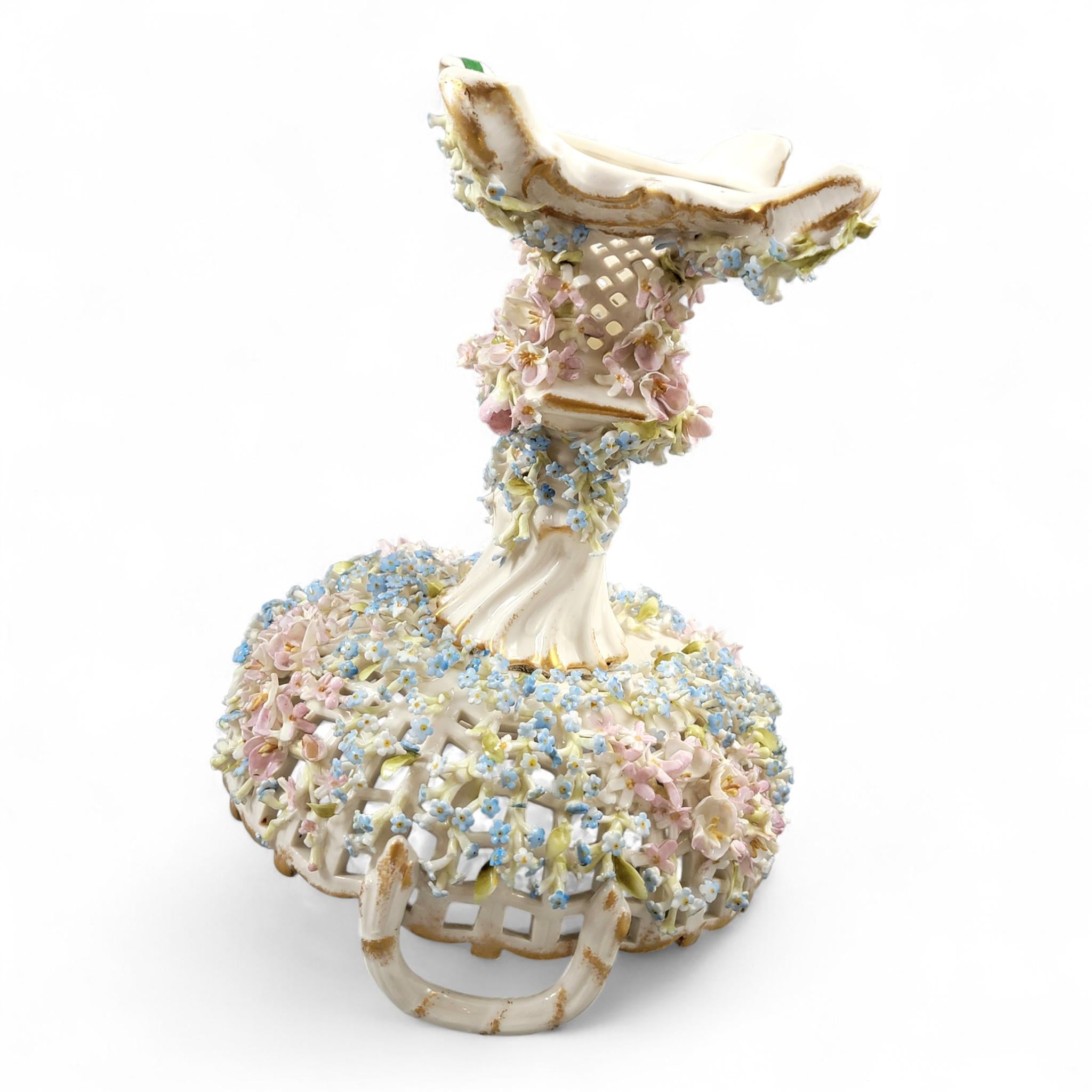 Antique Schierholz Plaue Flower-Encrusted Porcelain Centerpiece, c.1885