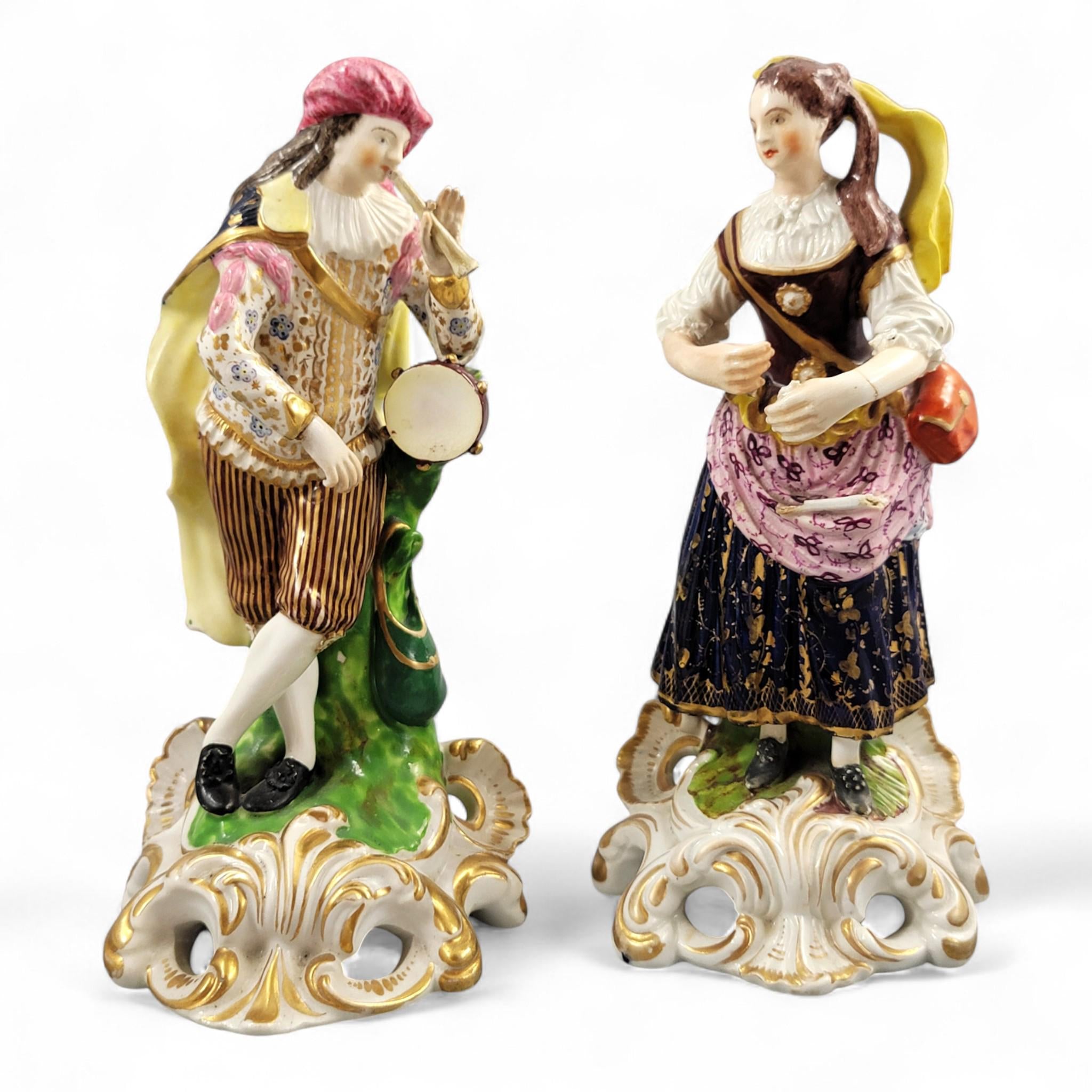 Derby “Idyllic Musicians” Porcelain Figures, Bloor Period c.1815