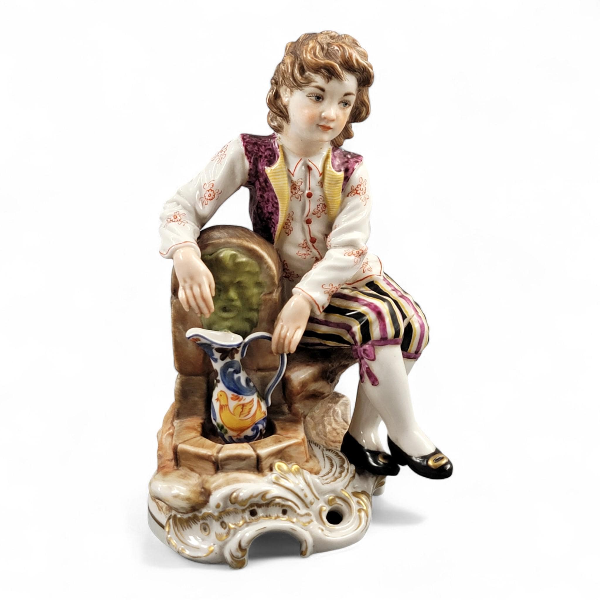 Rare early Lladro figure “Young Man at the Fountain”, handmade c.1957