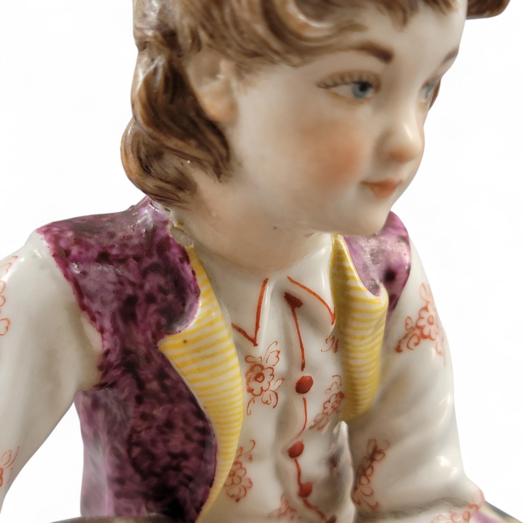 Rare early Lladro figure “Young Man at the Fountain”, handmade c.1957