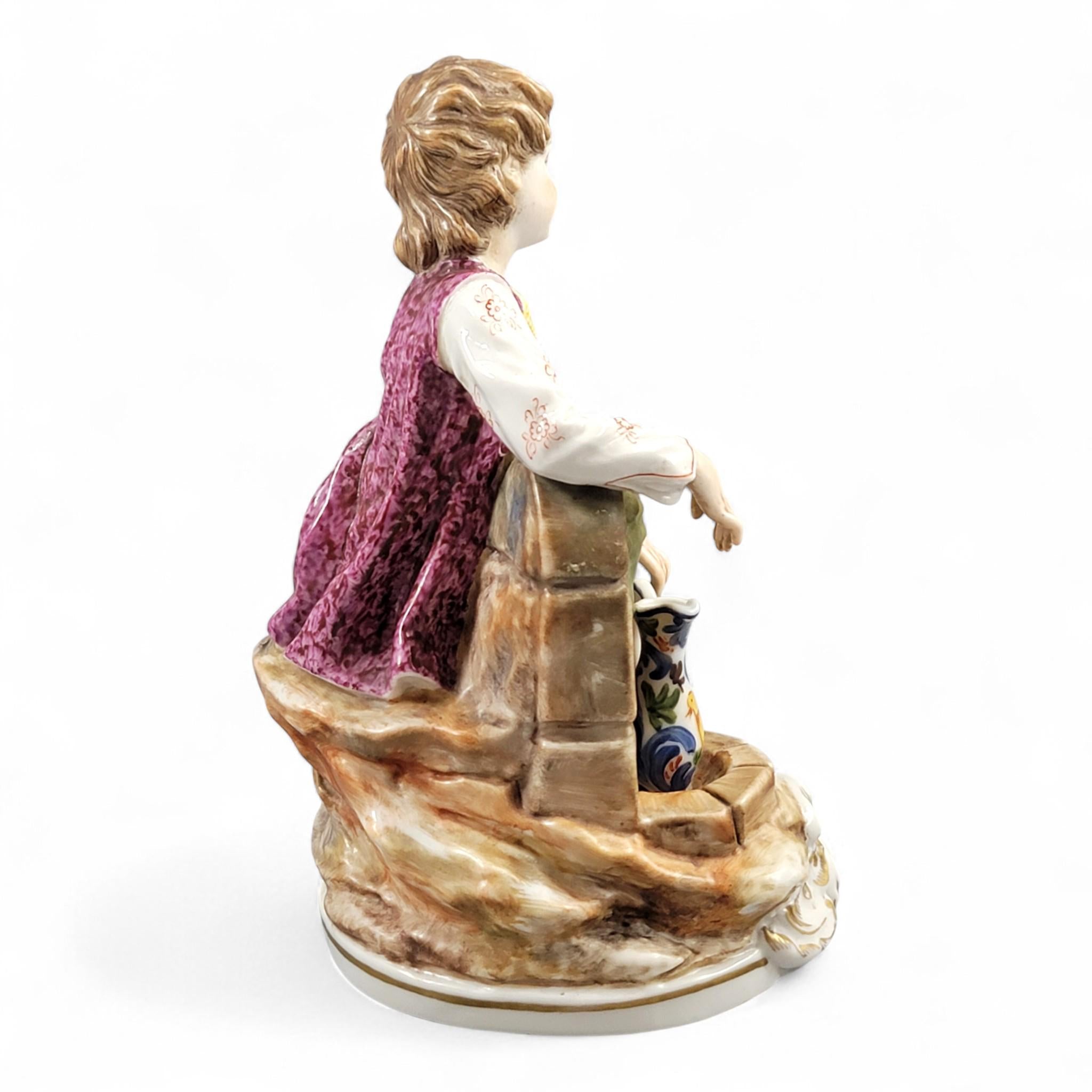 Rare early Lladro figure “Young Man at the Fountain”, handmade c.1957