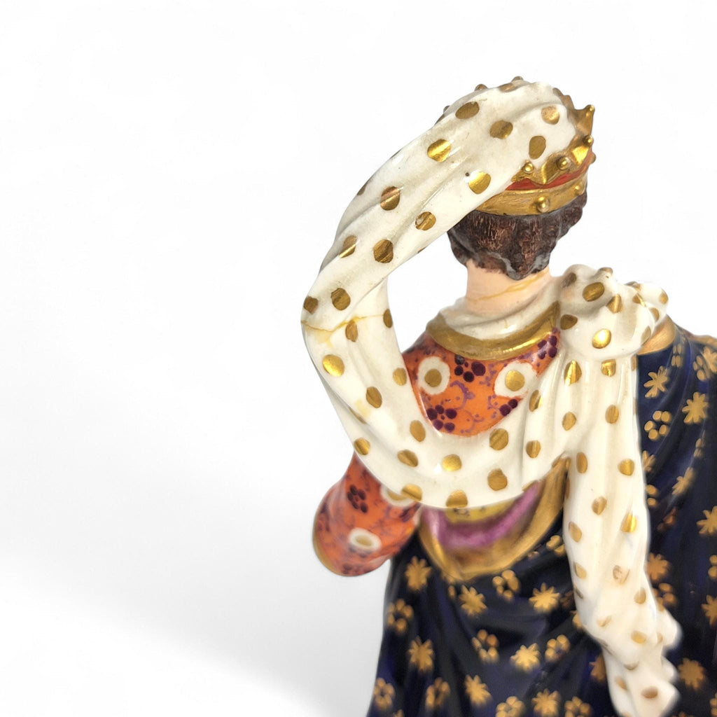 Royal Crown Derby Bloor period porcelain figures of Jupiter and Juno, c. 1830 — rich enamels & gilding