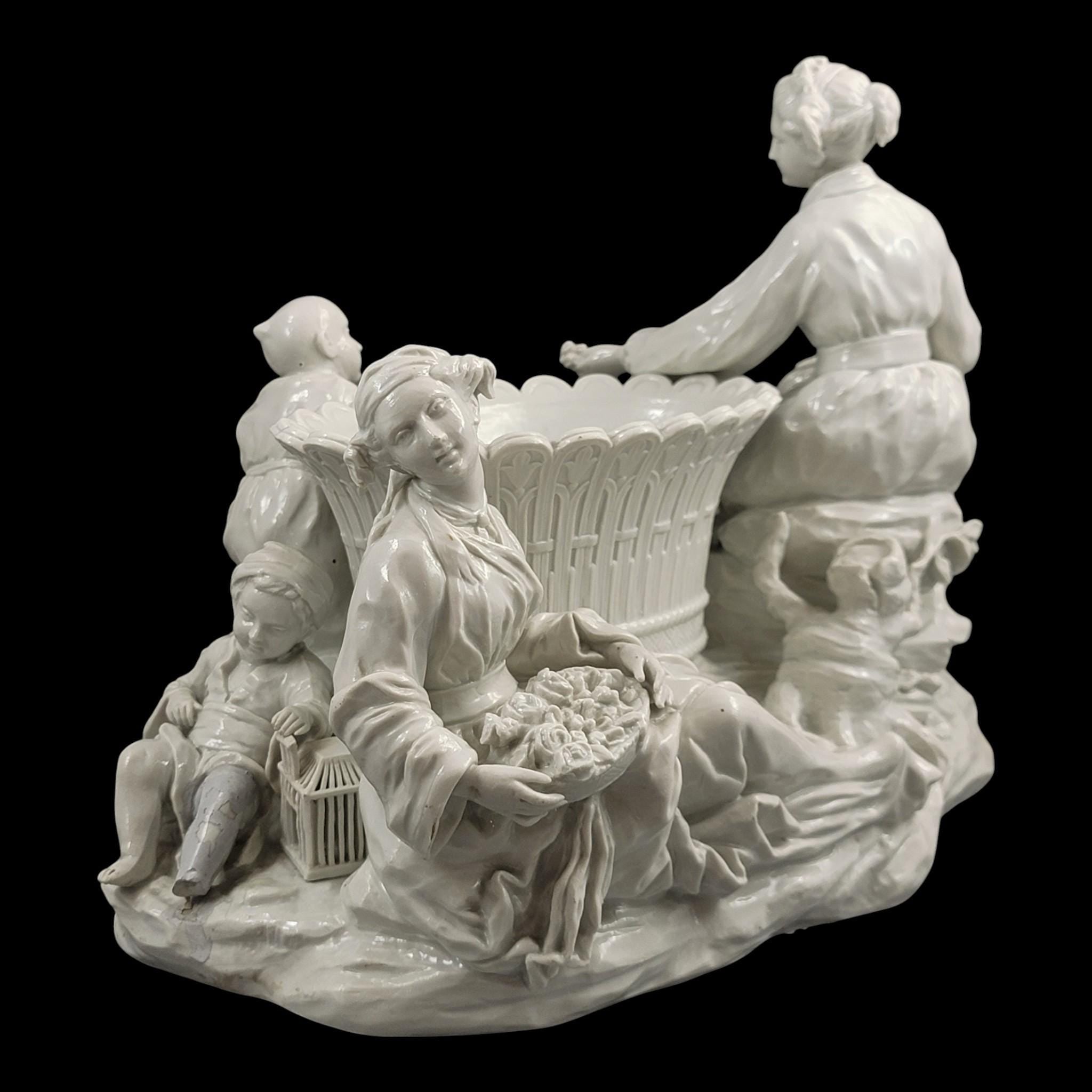 Large French soft-paste chinoiserie figure group, c.1750–1760