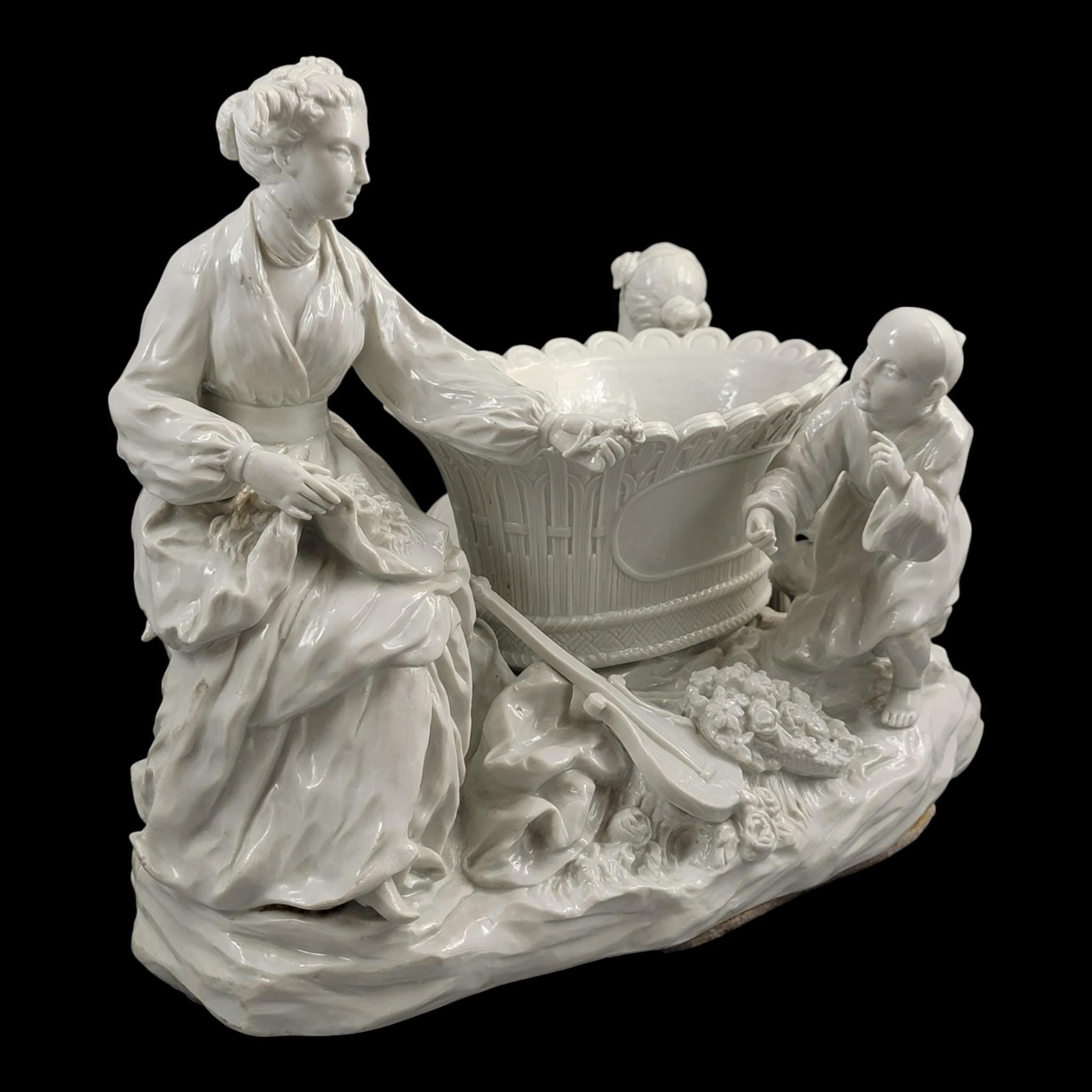 Large French soft-paste chinoiserie figure group, c.1750–1760