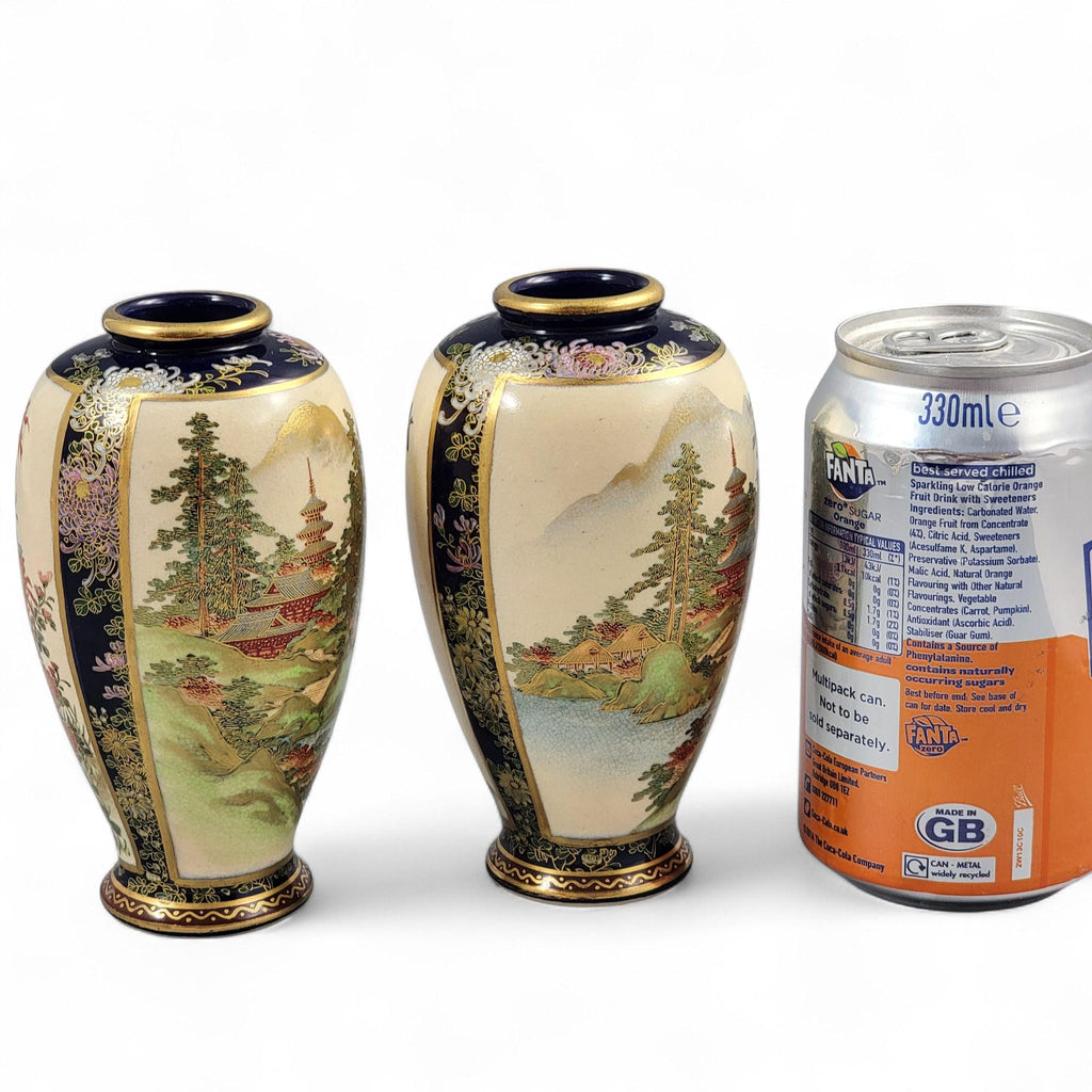 Pair Tashiro (田代) Satsuma-Style Vases — Japan c. 1920–30s