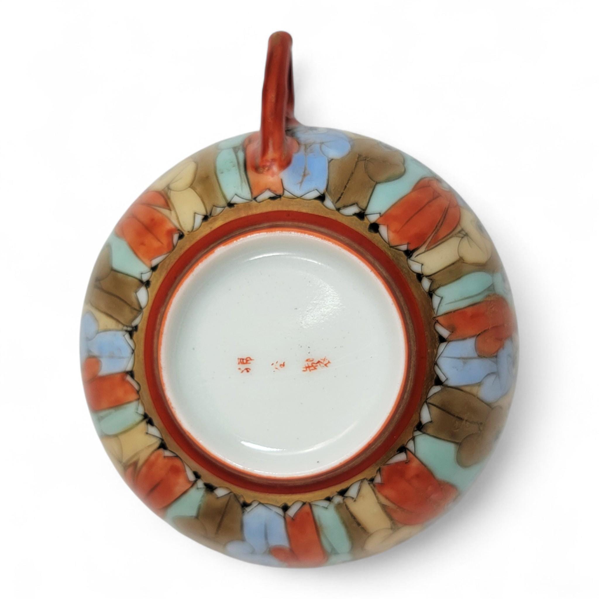Chinese Export “Thousand Lohan” Tea Set of 5 Cups & Saucers, Late 19th Century