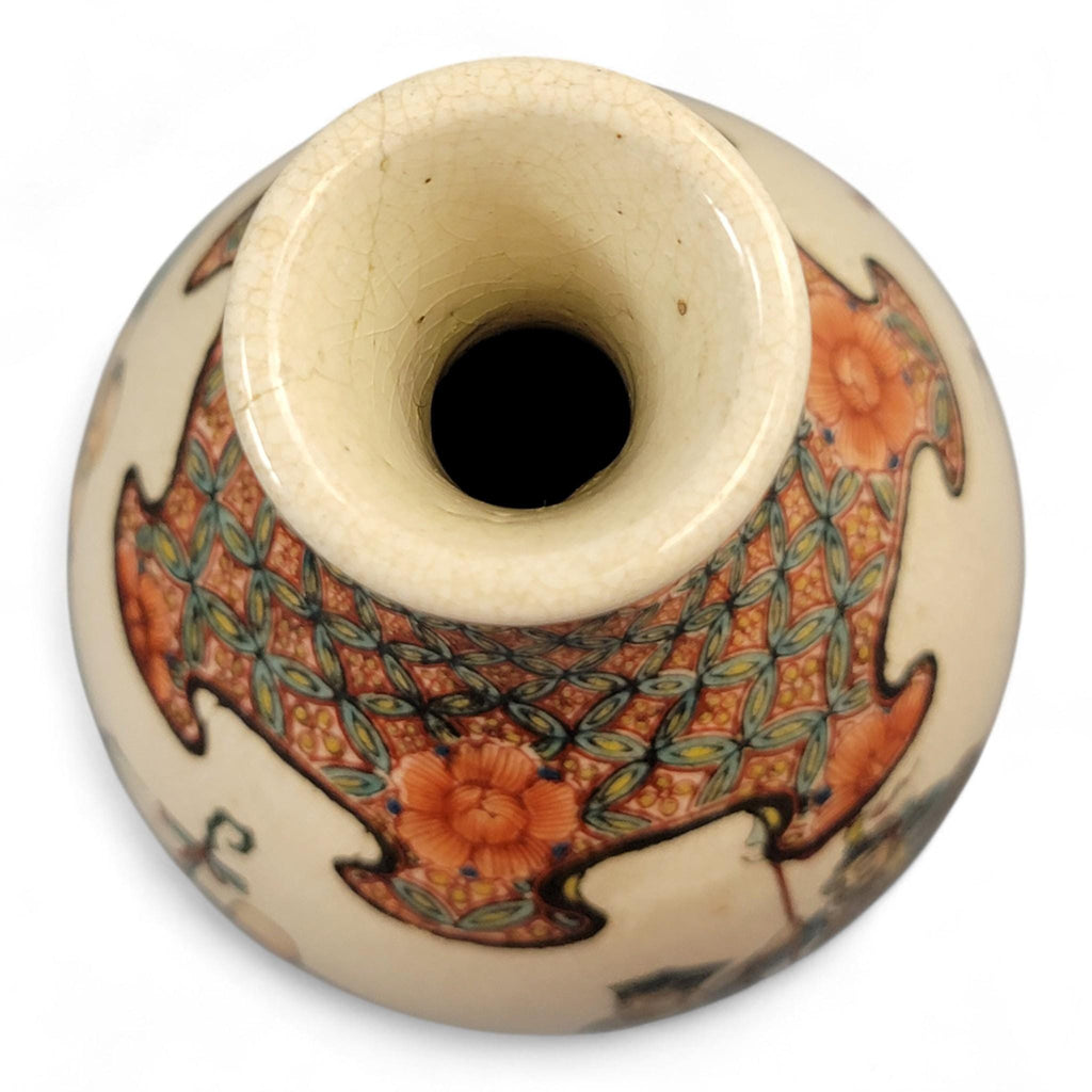 Kyoto Satsuma Tripod Vase — Chōshūzan, decorated by Jissei after Yoshisada (Meiji)