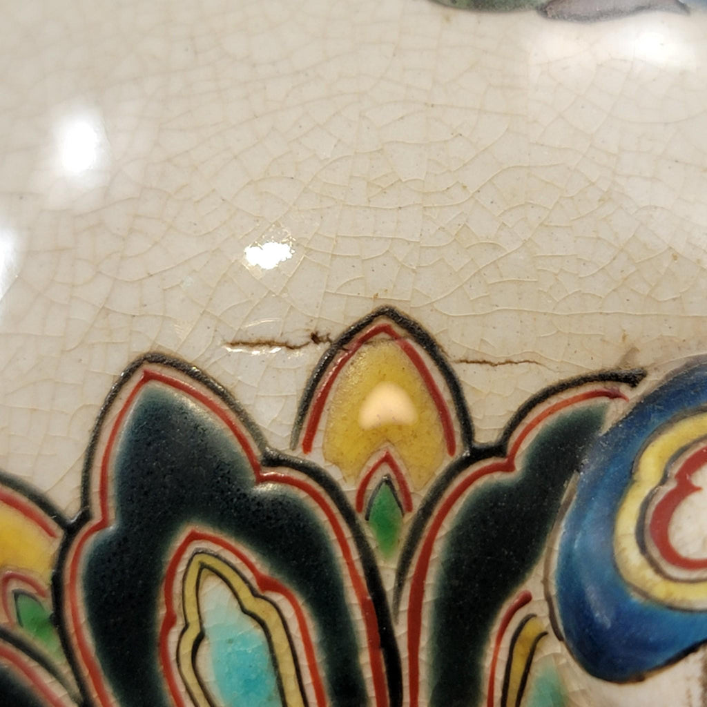 Kyoto Satsuma Tripod Vase — Chōshūzan, decorated by Jissei after Yoshisada (Meiji)