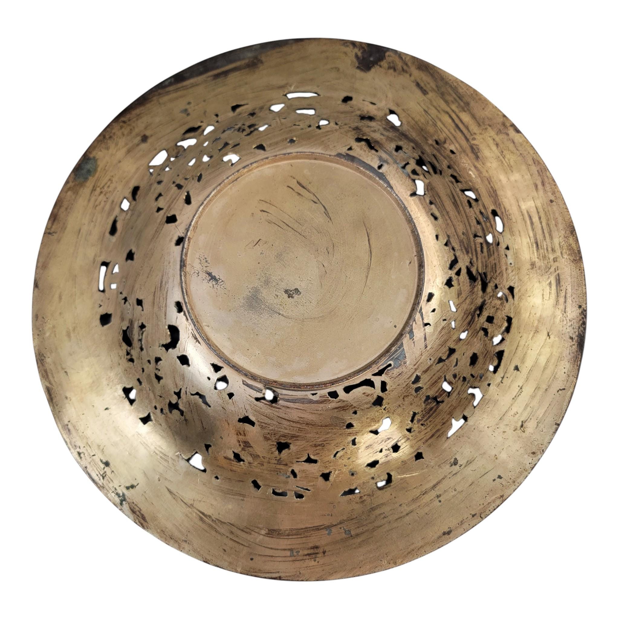 Japanese Mixed-Metal Openwork Dish “Benzaiten and Dragon”, c. 1890