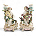 Chelsea porcelain Summer and Autumn candlesticks, late 18th century Four Seasons pair c.1775–1783