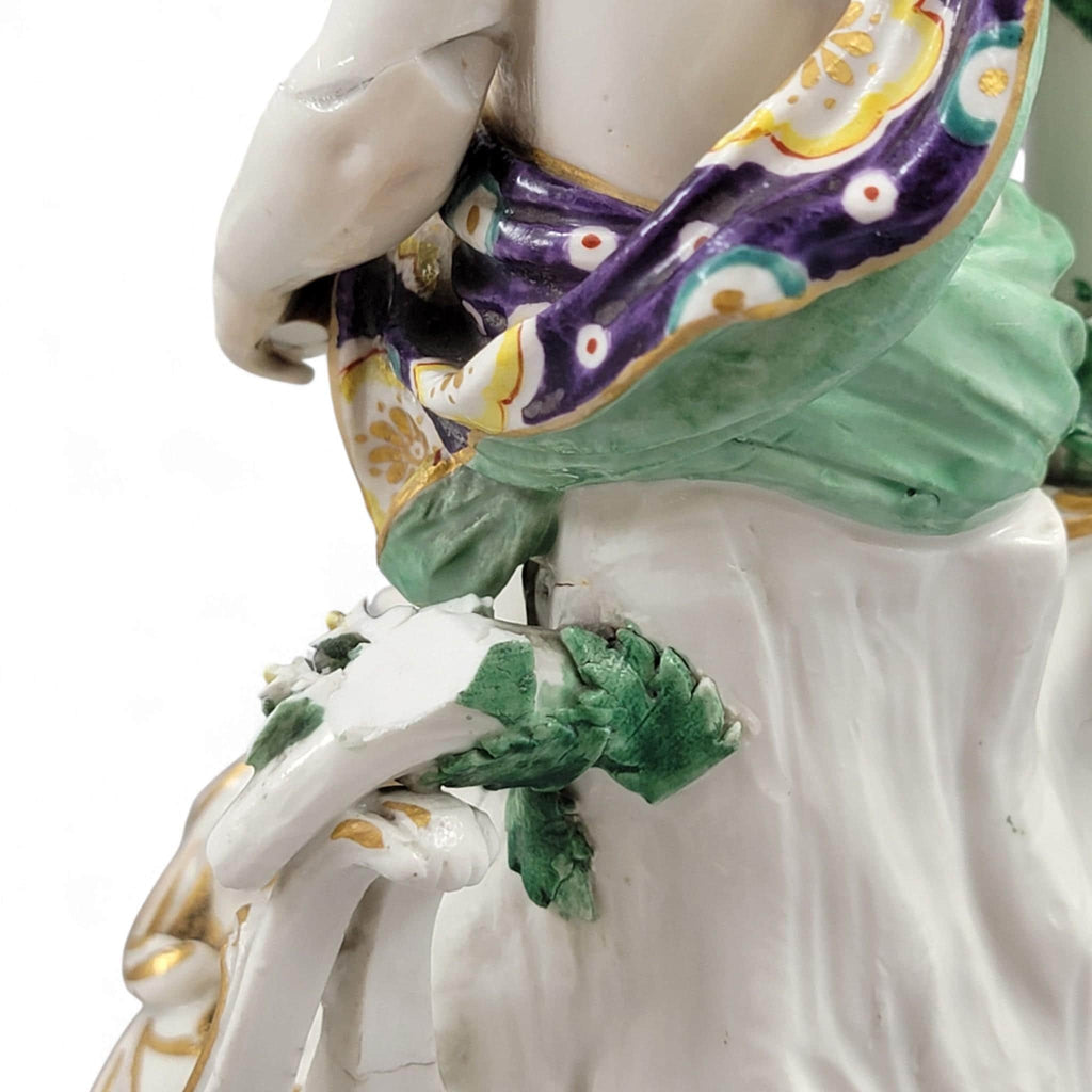 Chelsea porcelain Summer and Autumn candlesticks, late 18th century Four Seasons pair c.1775–1783