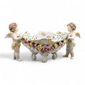 Schierholz Plaue Cherub Centrepiece with Applied Roses, Rococo Basket, c.1907