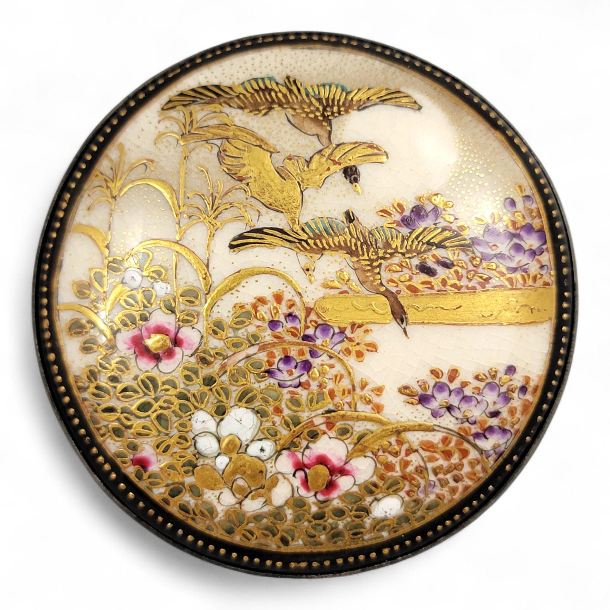 Japanese Kyō-Satsuma Silver Art Buckle, Kyoto, c.1890–1915
