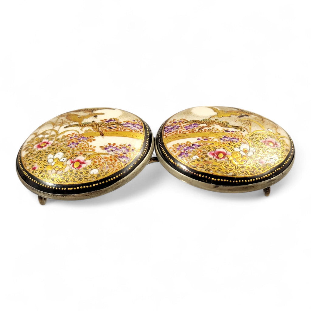 Japanese Kyō-Satsuma Silver Art Buckle, Kyoto, c.1890–1915