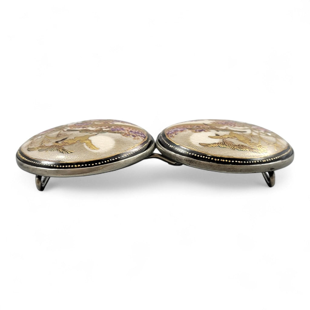 Japanese Kyō-Satsuma Silver Art Buckle, Kyoto, c.1890–1915