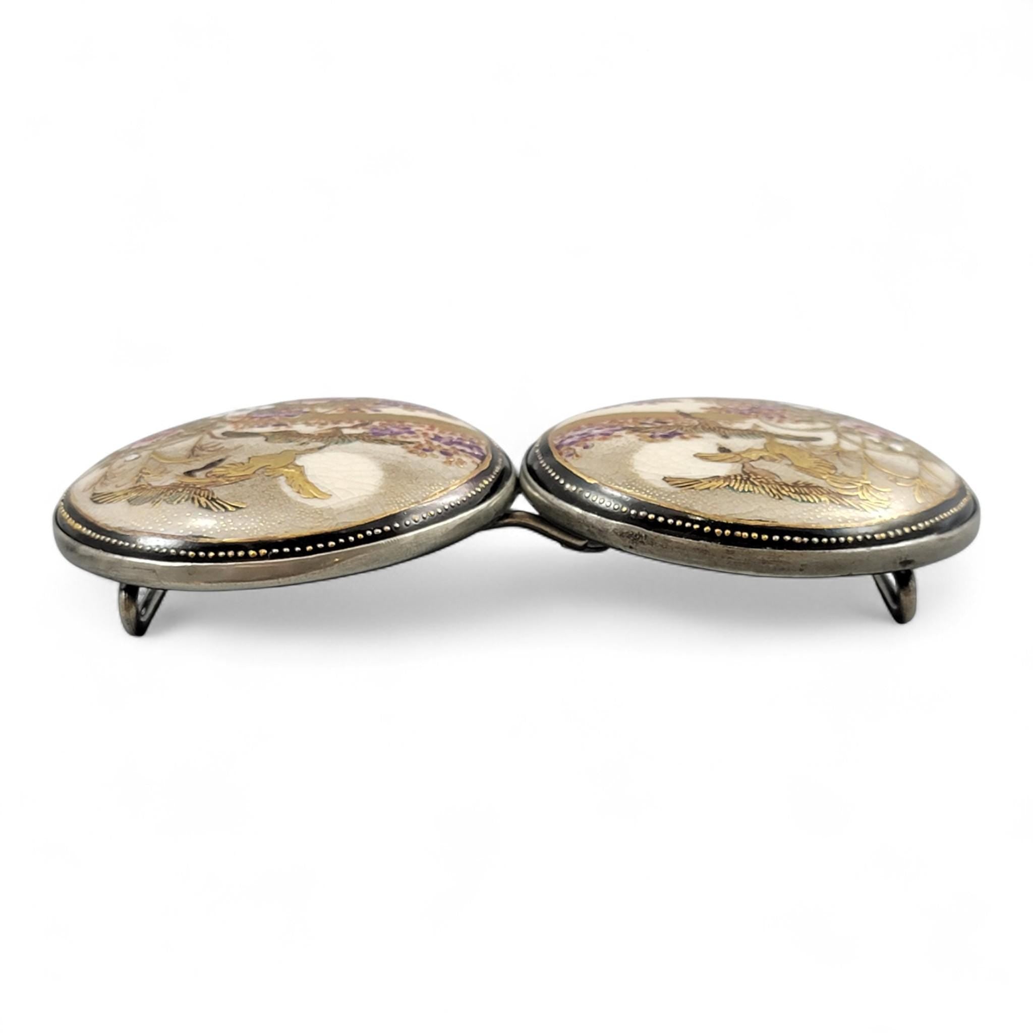 Japanese Kyō-Satsuma Silver Art Buckle, Kyoto, c.1890–1915