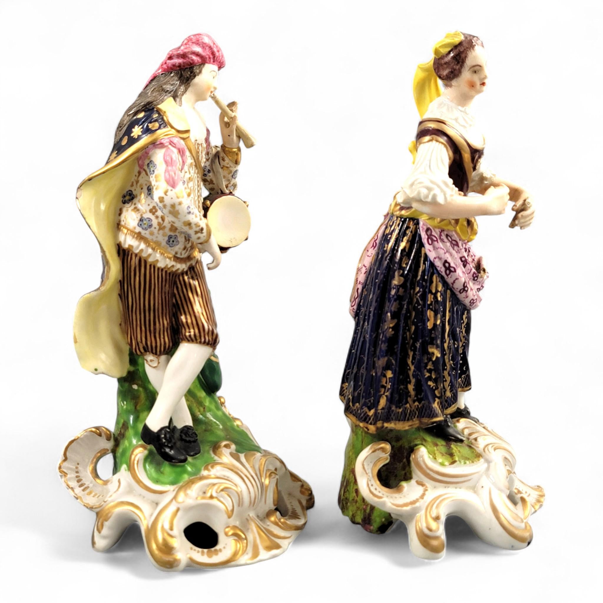 Derby “Idyllic Musicians” Porcelain Figures, Bloor Period c.1815