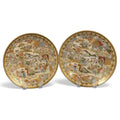 Pair of Meiji Satsuma Dishes by Shuzan for Yasuda