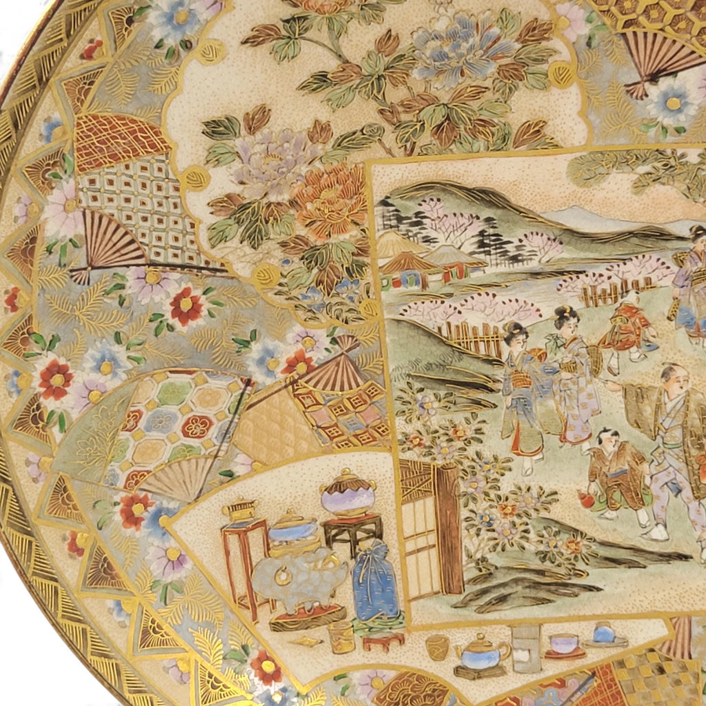 Pair of Meiji Satsuma Dishes by Shuzan for Yasuda