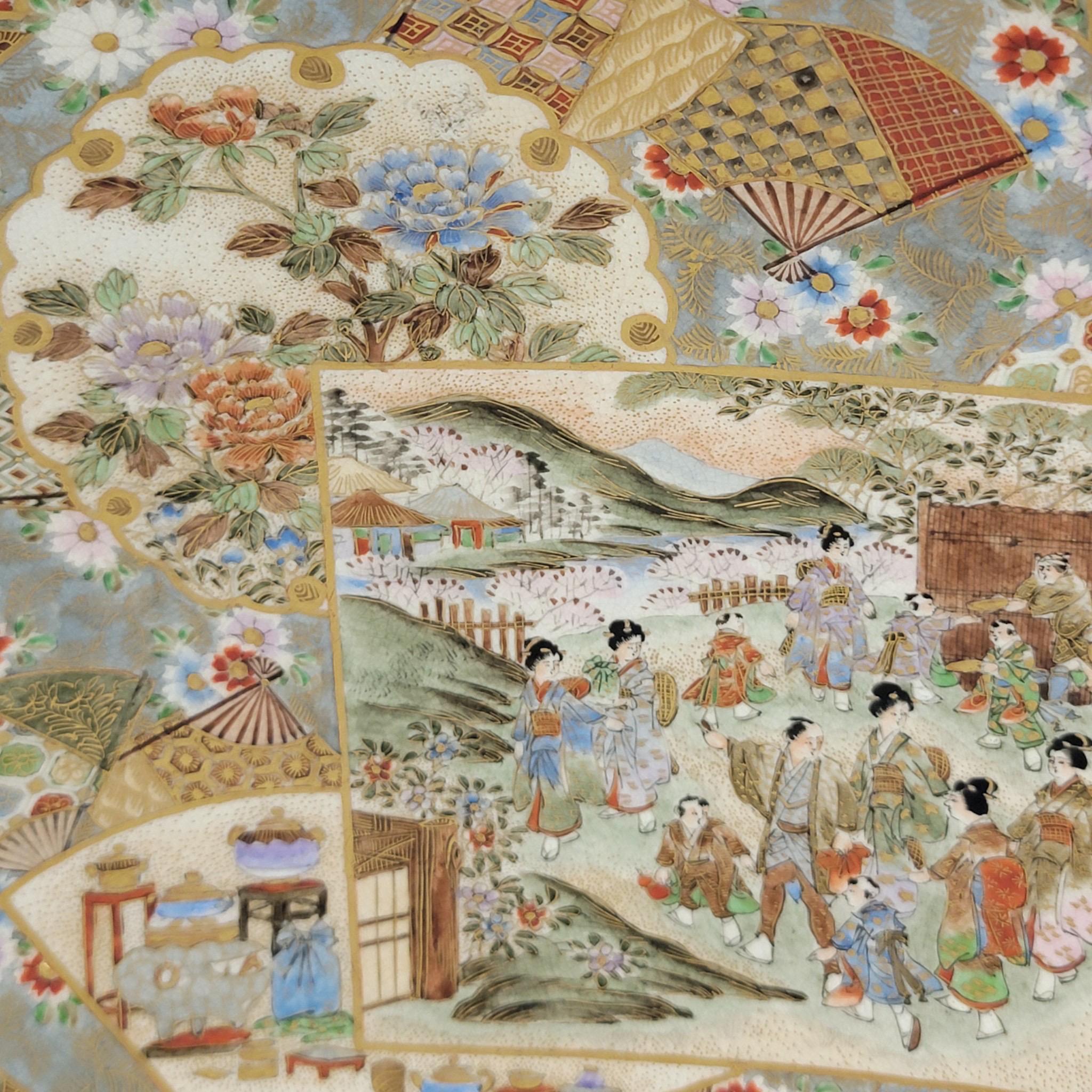 Pair of Meiji Satsuma Dishes by Shuzan for Yasuda