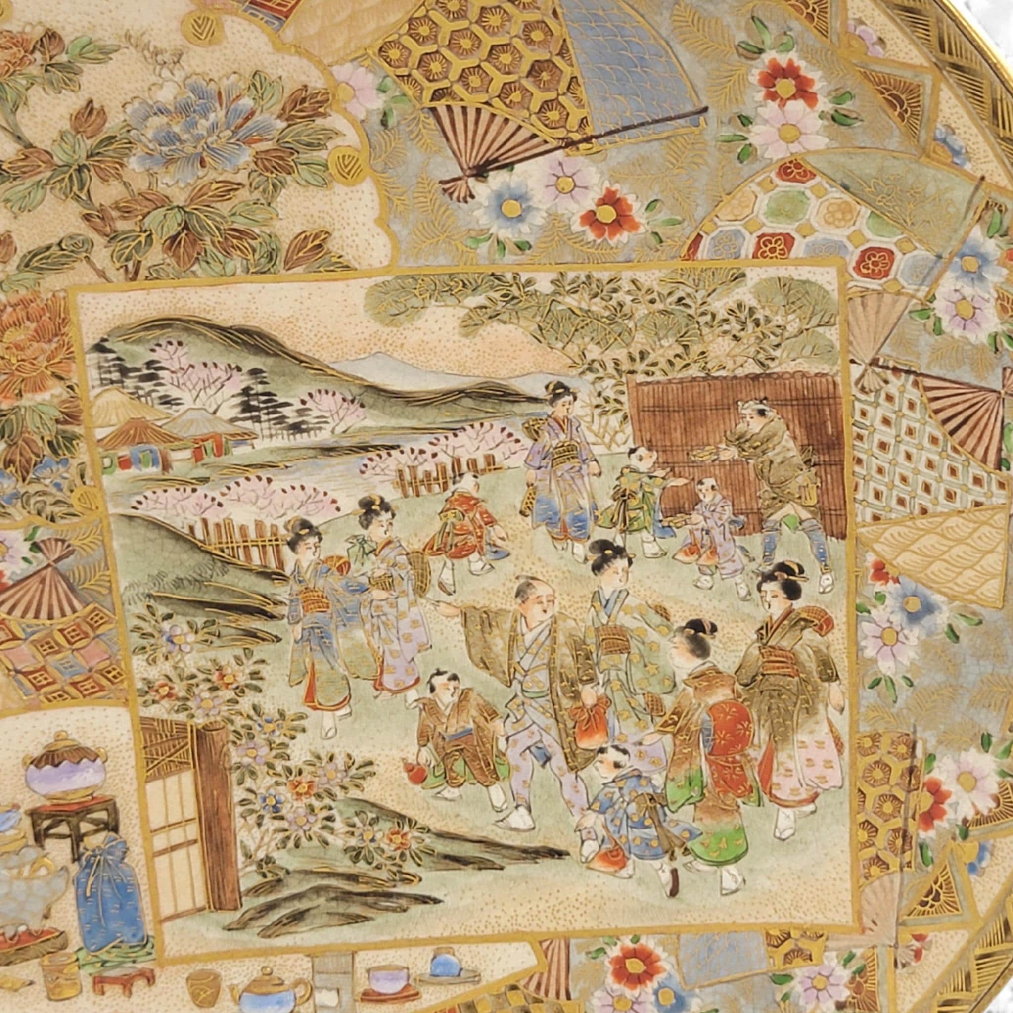 Pair of Meiji Satsuma Dishes by Shuzan for Yasuda