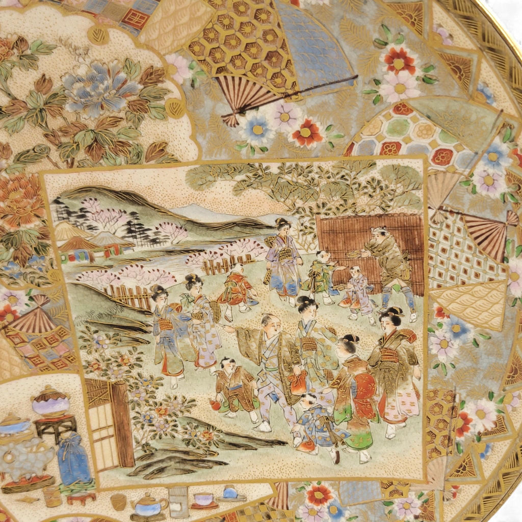 Pair of Meiji Satsuma Dishes by Shuzan for Yasuda
