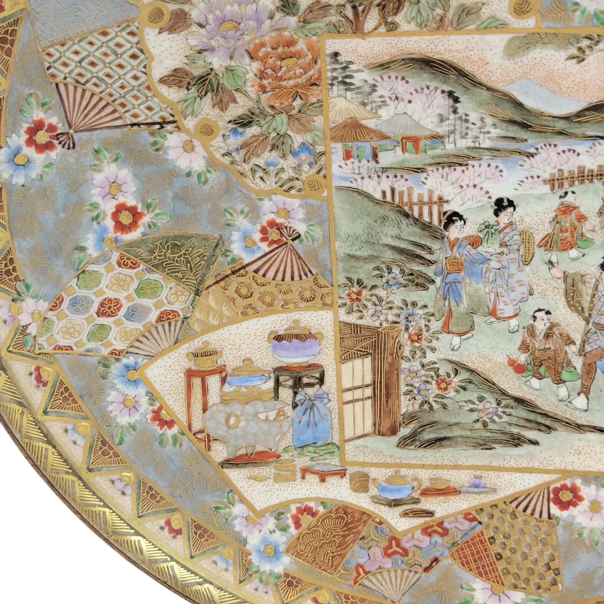 Pair of Meiji Satsuma Dishes by Shuzan for Yasuda
