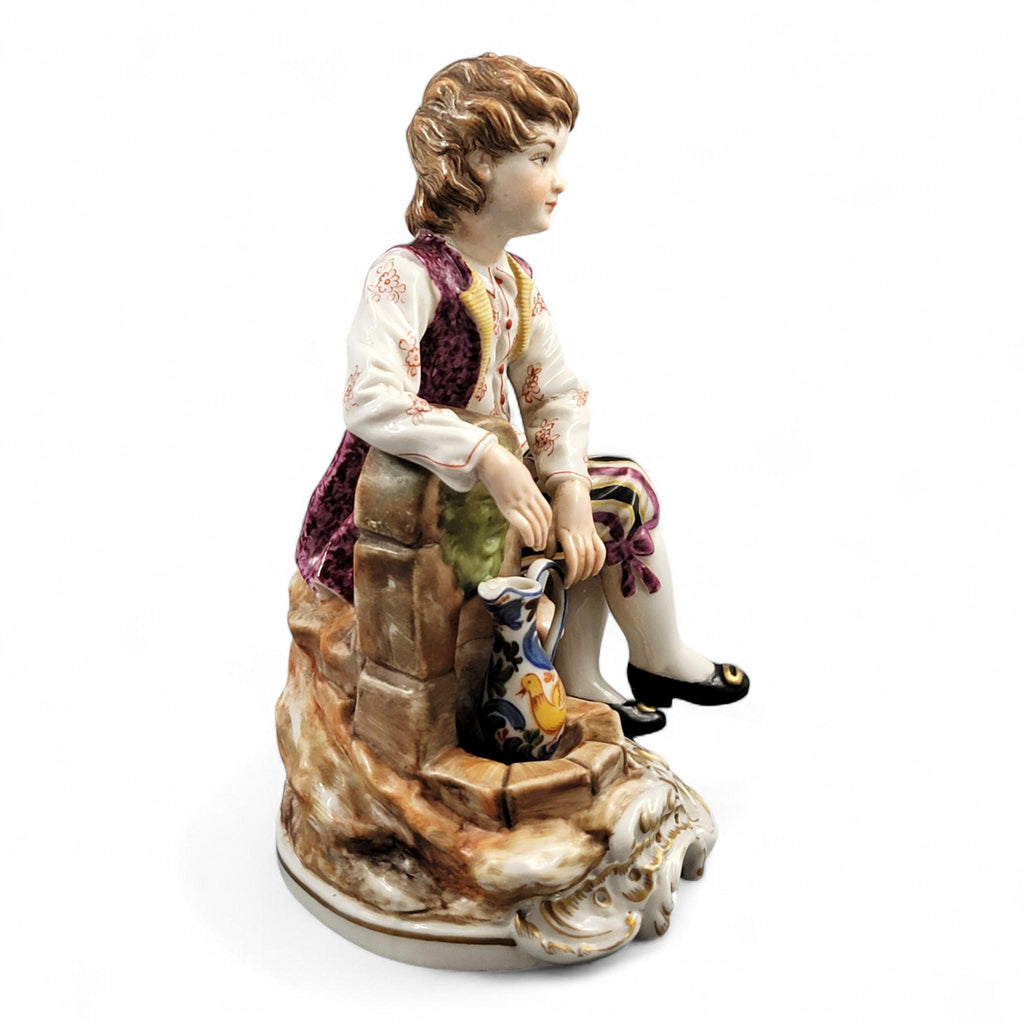 Rare early Lladro figure “Young Man at the Fountain”, handmade c.1957