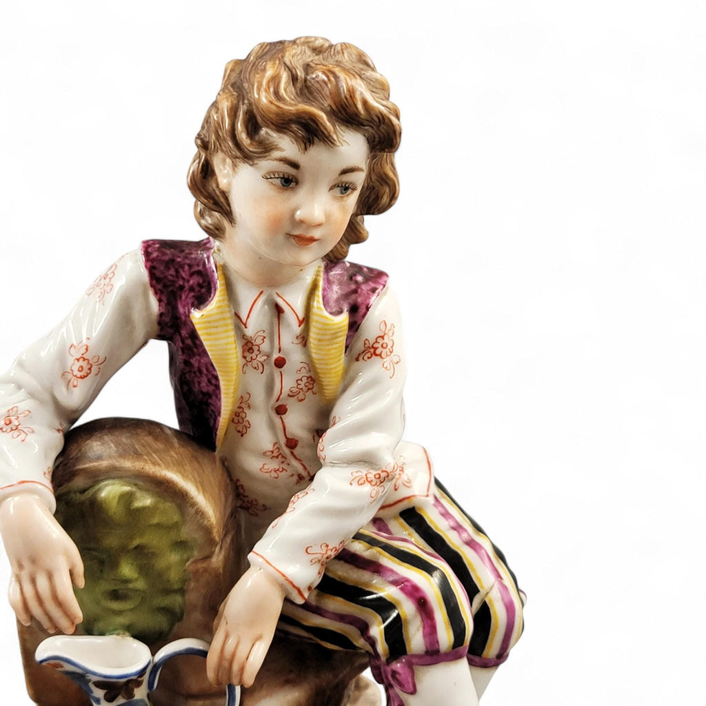 Rare early Lladro figure “Young Man at the Fountain”, handmade c.1957