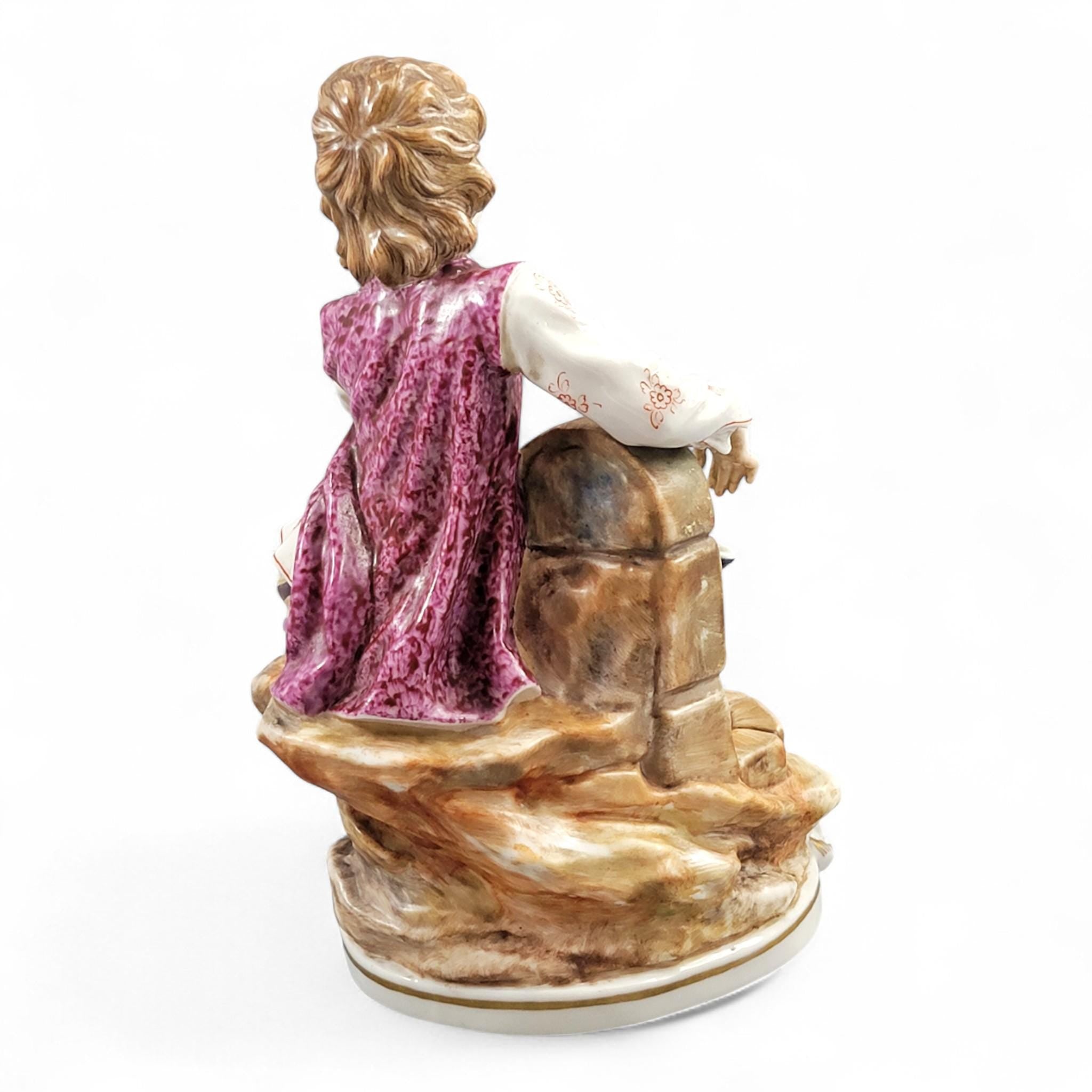 Rare early Lladro figure “Young Man at the Fountain”, handmade c.1957