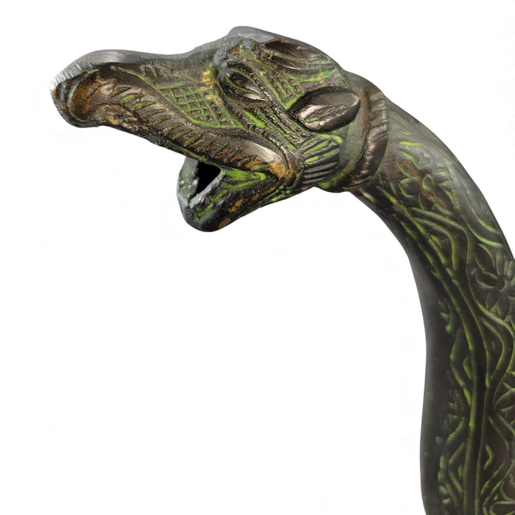 Monumental Indian bronze aftaba with makara handle, c. 1850