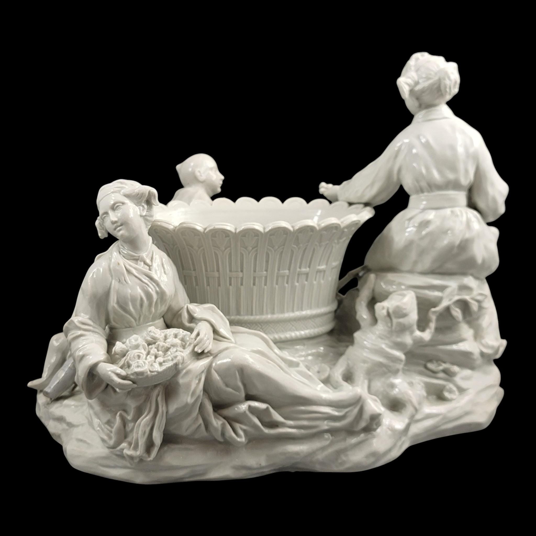 Large French soft-paste chinoiserie figure group, c.1750–1760
