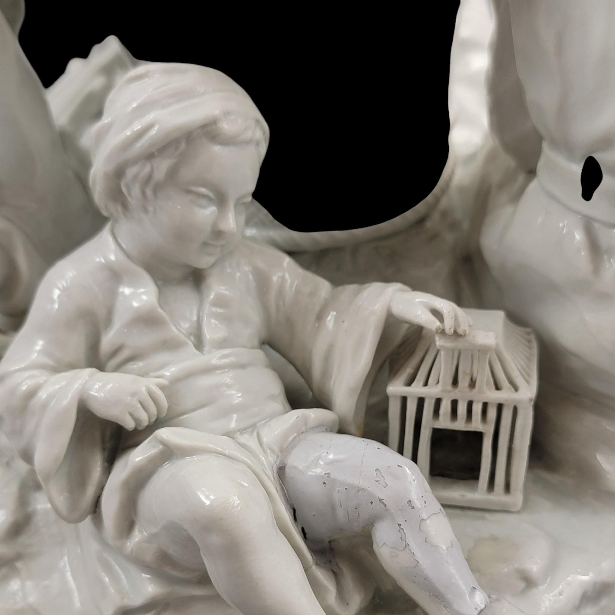 Large French soft-paste chinoiserie figure group, c.1750–1760
