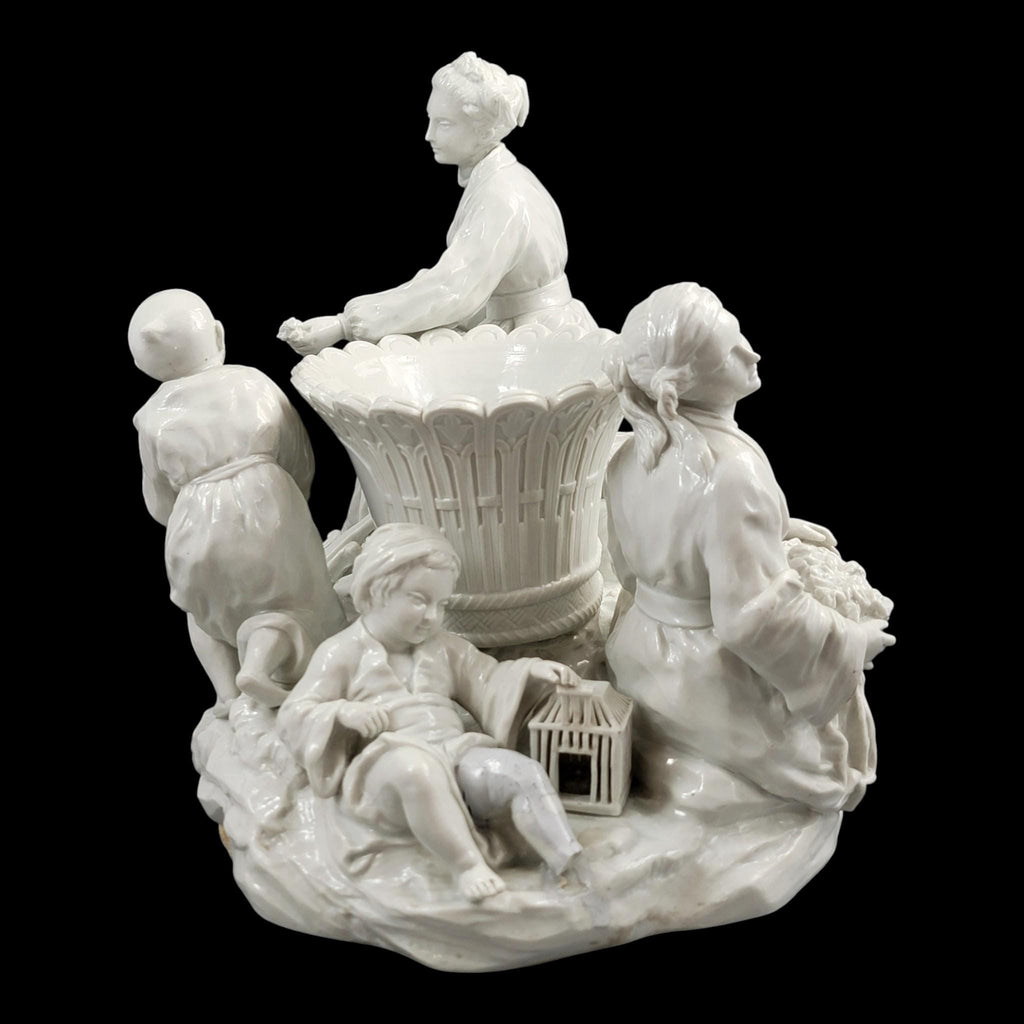 Large French soft-paste chinoiserie figure group, c.1750–1760