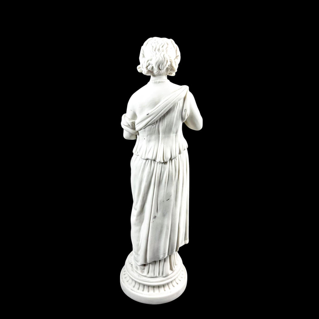 Victorian Neoclassical bisque porcelain figure, antique English 1850's