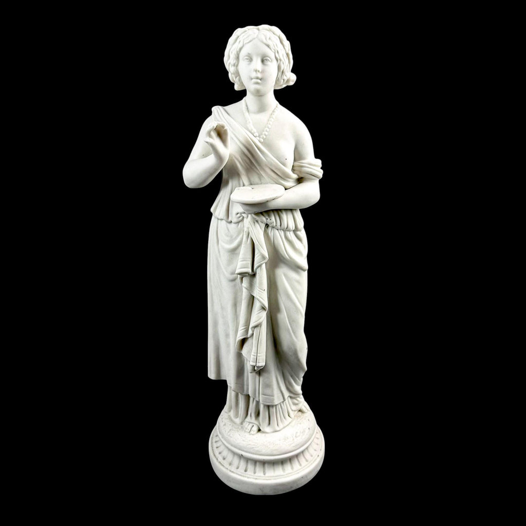 Victorian Neoclassical bisque porcelain figure, antique English 1850's