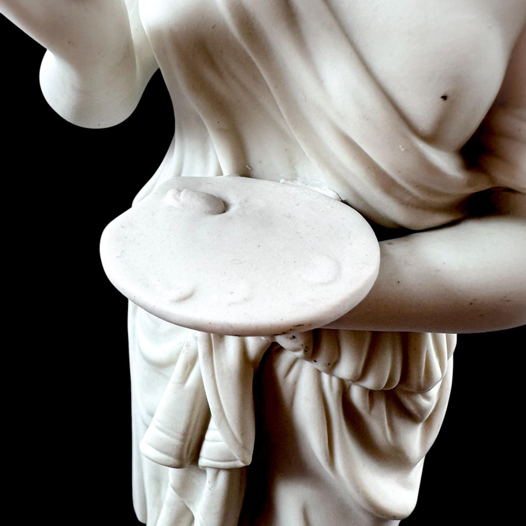 Victorian Neoclassical bisque porcelain figure, antique English 1850's