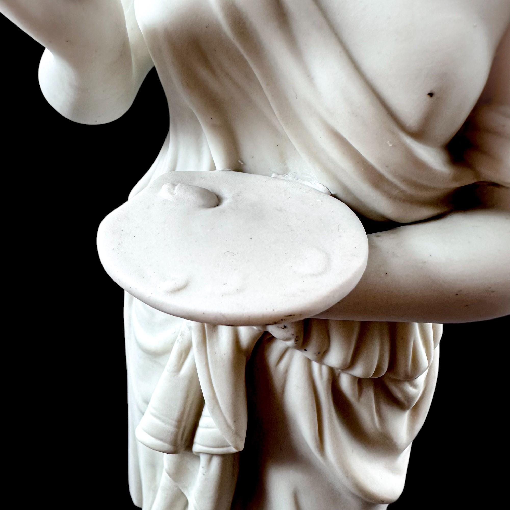 Victorian Neoclassical bisque porcelain figure, antique English 1850's