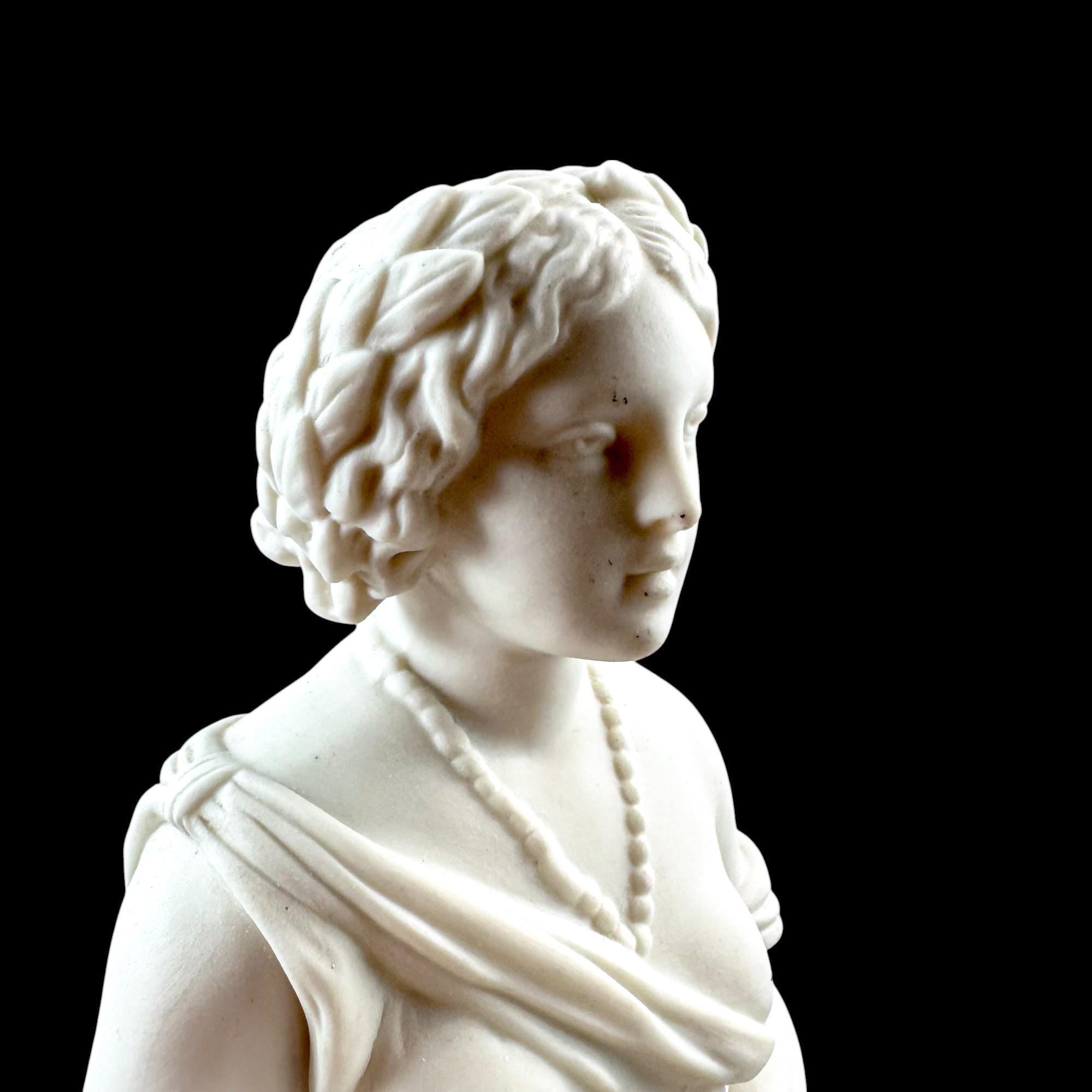 Victorian Neoclassical bisque porcelain figure, antique English 1850's