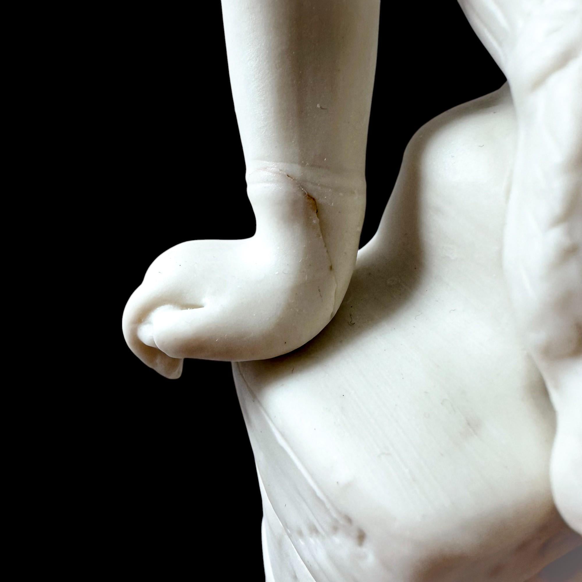 Victorian Parian classical figure with dove & cornucopia, late 19th century