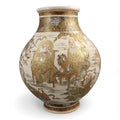Monumental Kyoto Satsuma vase with immortals and scholars, signed Seiko-en Chokei, Meiji period