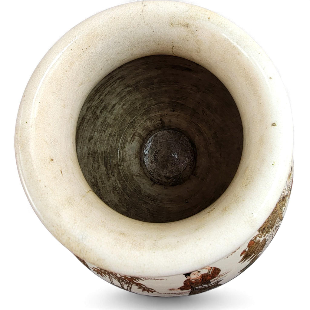 Monumental Kyoto Satsuma vase with immortals and scholars, signed Seiko-en Chokei, Meiji period